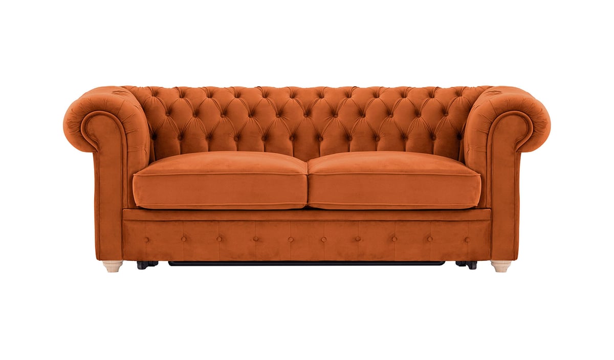 Trzyosobowa sofa Chesterfield Max z funkcją spania i stelażem Borneo