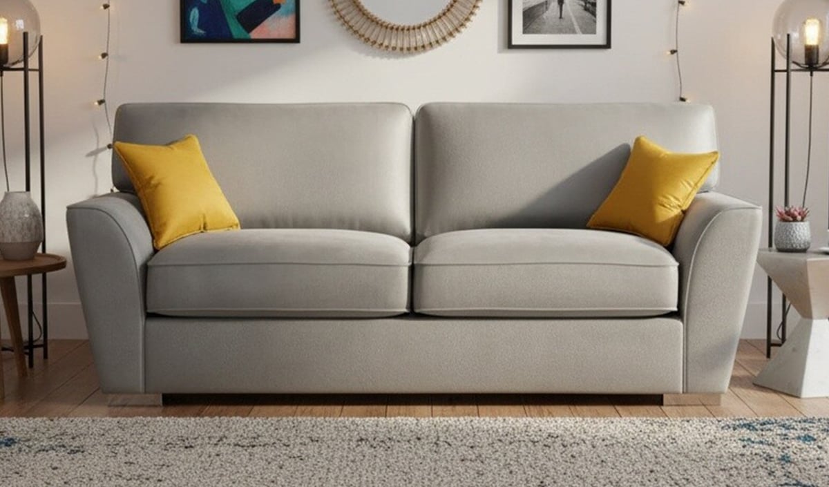 Sofa trzyosobowa z dopasowanymi poduszkami oparciowymi Majestic