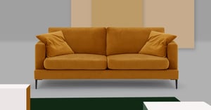 Żółta sofa w salonie. 3 pomysły na salon w jesiennym klimacie